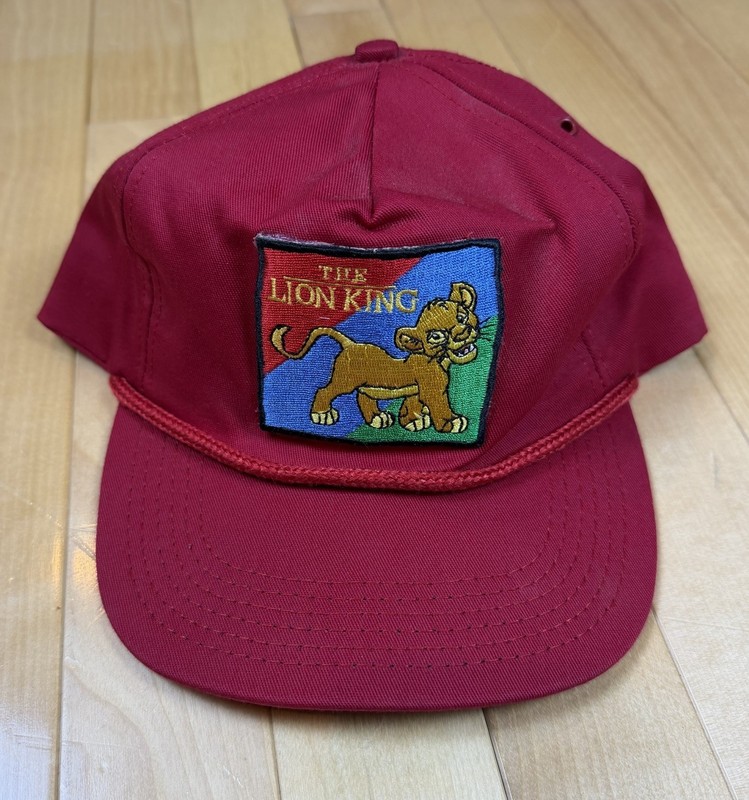 Vintage 1994 Disney The Lion King Simba Snapback Hat Cap Red Made in USA OSFA