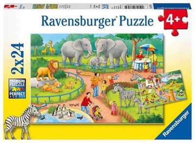 Puzzle Ravensburger Ein Tag im Zoo 2 X 24 Teile 2 X 24 Teile