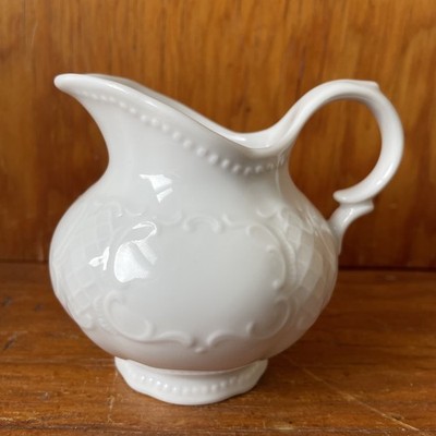 Seltmann Weiden Salzburg Germany White Creamer Pitcher Bavaria Lattice HTF!