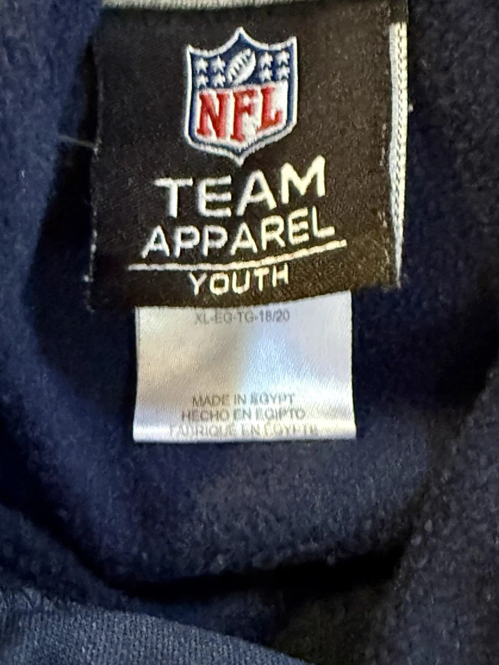 Seattle Seahawks Youth XL 18/20 Hoodie NFL Team Apparel Navy Neon Green - Image 4 of 4