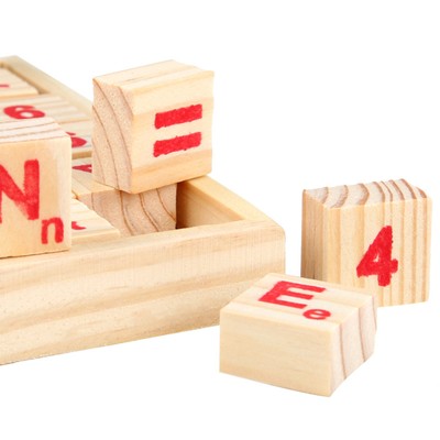 ­Wooden Math Blocks Educational Early Learning Bright Color Skill Development