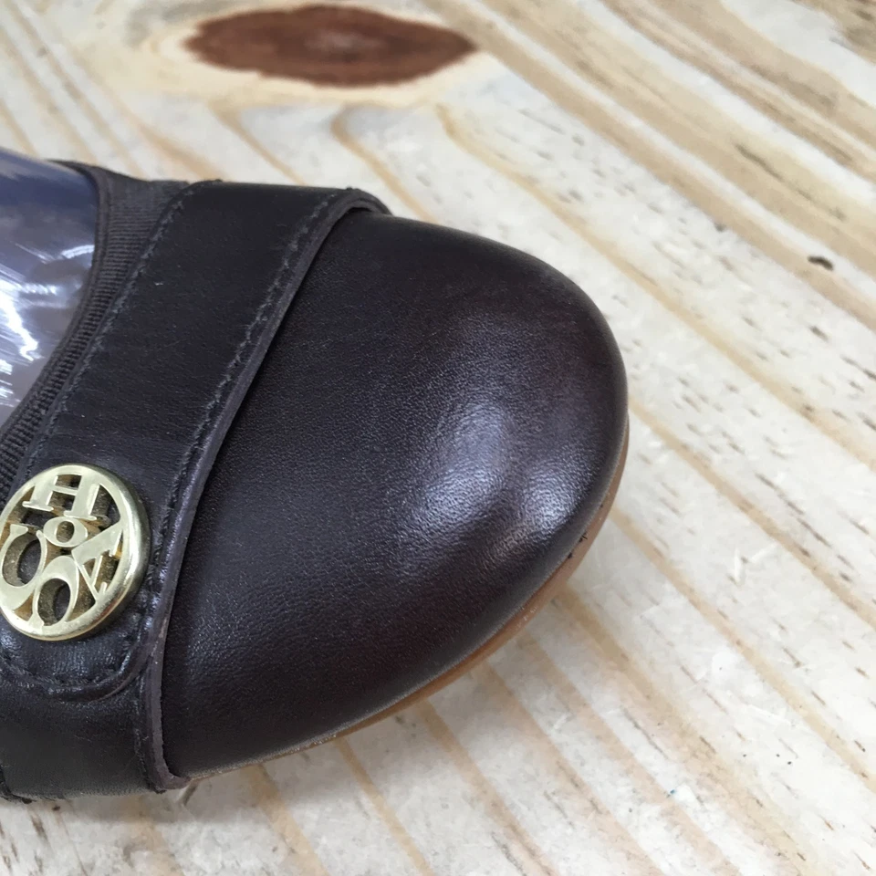 Zapatos Coach para mujer 8,5 Chelsey informales sin cordones de ballet planos de cuero marrón puntera Foto 4 de 4