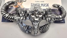 Silver Mask Costume Accessory Masquerade Cosplay Mardi Gras Brand New Sealed