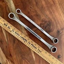 Vintage Craftsman Wrench 2 Pc Large Size Box End Offset 12 Point -V- USA