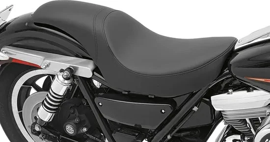 Asiento depredador de vinilo de cuero negro DS para Harley Super Glide 82-94 Foto 2 de 4