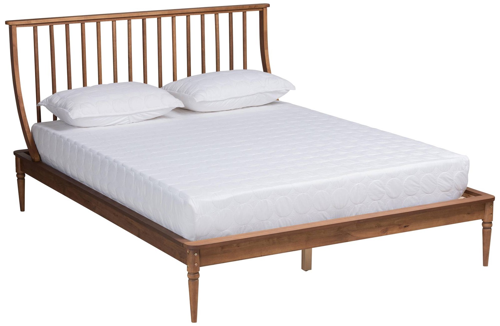 Baxton Studio Abel Walnut Brown Wood King Size Platform Bed