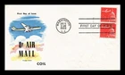 US COVER AIR MAIL 8C COIL FIRST DAY ISSUE FLUEGEL CACHET