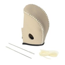 Gear Shift Knob Cover with Beige Stitches, Shift Lever Leather Sheath,