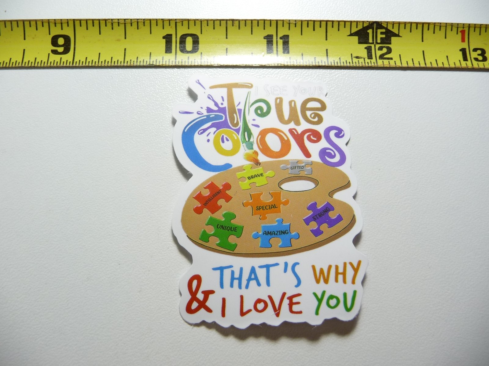 Autism Awareness Decal Sticker True Colors Painter's Palette Love Design  