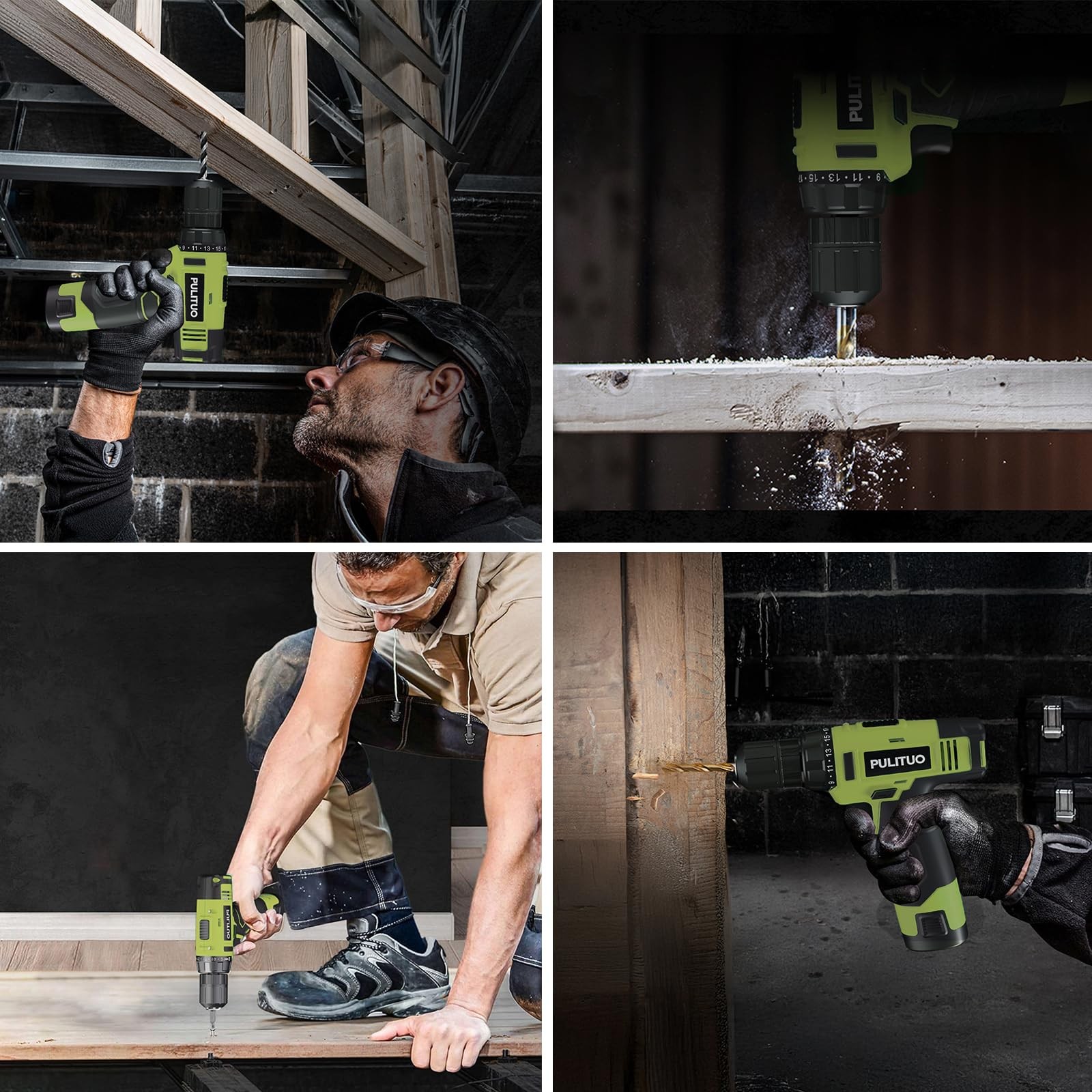 12v Green Cordless Drill Set Power Drill Kit With Battery And Chargerelectric Dr