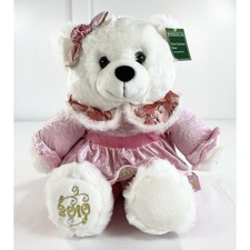 Holiday Time Snowflake Teddy Bear 2010 Christmas Plush 20" Pink Dress Girl New