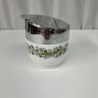Vintage GEMCO Spring Blossom SUGAR BOWL Crazy Daisy Milk Glass