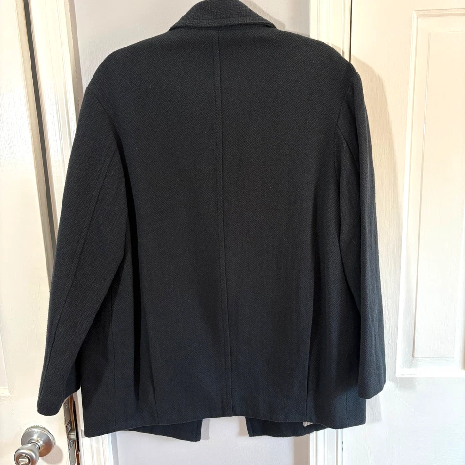 Chaqueta Blazer Abrigo Free People Mujer Mediano Azul Marino Espiga Algodón Foto 4 de 4