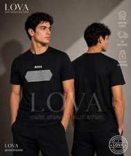 Image of Boss Men’s Black Crew Neck Short Sleeve Logo Graphic T-Shirt Size S Regular