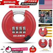 Combination Disc Padlocks for Outdoor - Heavy Duty 4 Digit Code Lock, Combo Disc