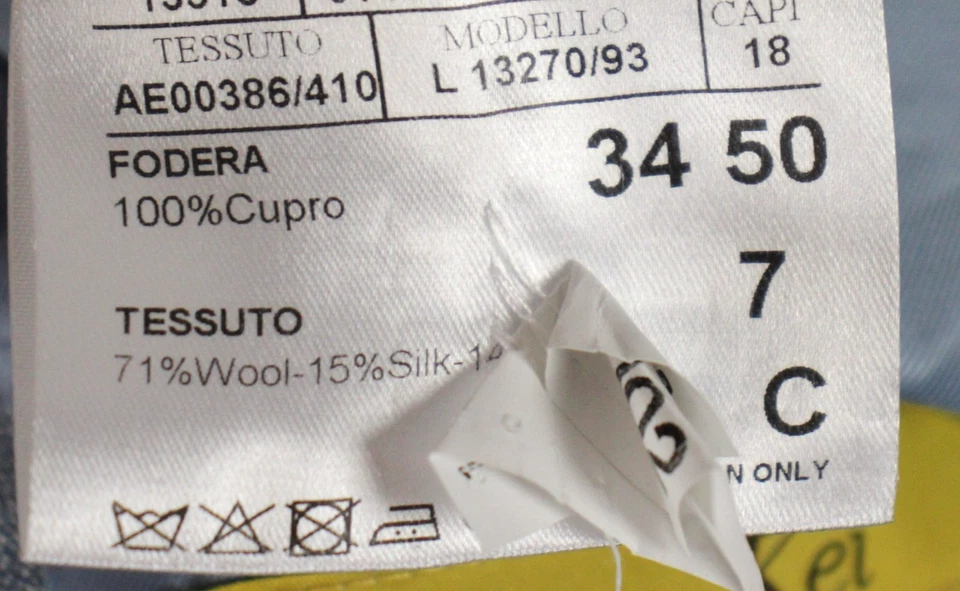 CANALI Kei Suit 40 S (50 EU) Mens Light Blue Travel Wool Silk Linen 2 Piece New - Image 4 of 4