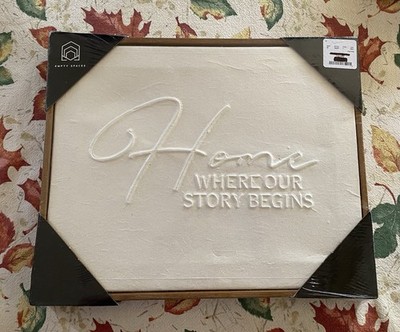 Framed Art Wall Hanging/Picture ''Home is Where Our Story Begins'' Home Decor 14''