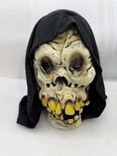 Grim Reaper Mask Halloween Skull VTG 2003 The Paper Magic Group Hood