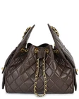 Tiffany & Fred Paris Quilted Leather Shoulder Bag Women's Brown