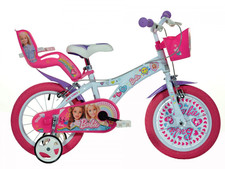 Barbie 14" Childrens Bicycle Outdoor Bike w/ Basket & Removable Stabilisers