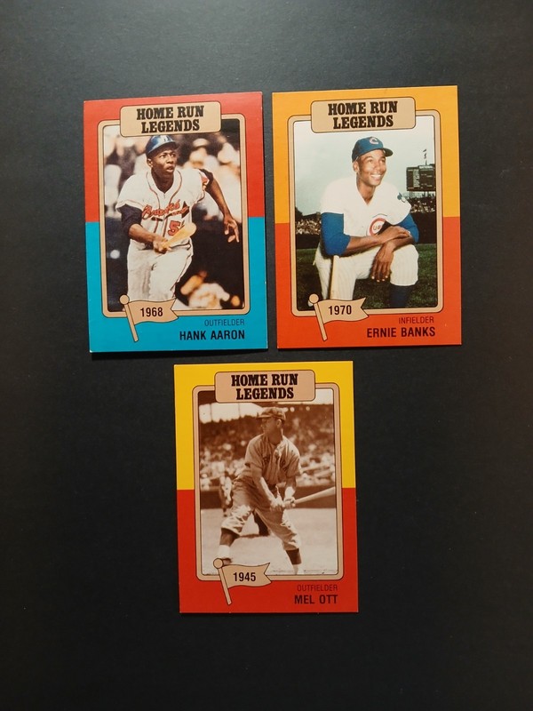 1986 Big League Chew - Lot of (3) - Hank Aaron, Ernie Banks, Met Ott
