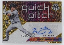2021 Panini Mosaic Quick Pitch Gold Prizm 7/10 Nick Madrigal #QPA-NM Auto 0c2