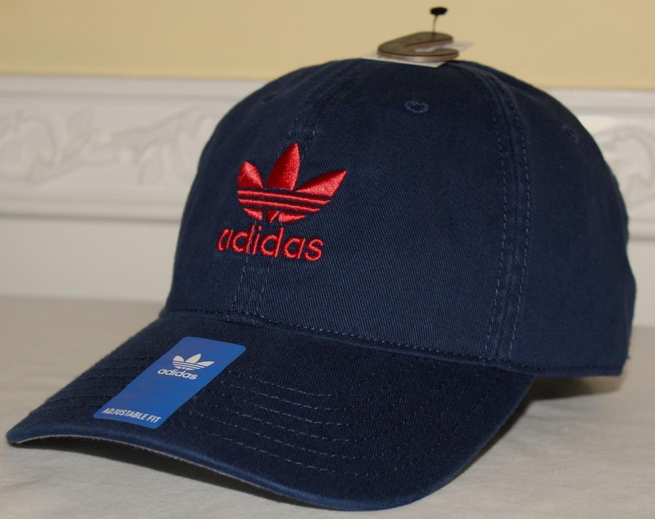 Adidas Trefoil Indigo Blue Adjustable Fit Hat Strapback Cap Originals Relax *9B