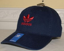 Adidas Trefoil Indigo Blue Adjustable Fit Hat Strapback Cap Originals Relax 9B