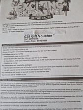 Horse Racing Vochers valued at £35. Expire 31/12/26. Choose from 32 tracks.