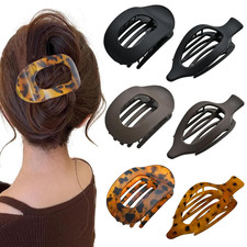 Flat Claw Clips for Women, Large Duckbill French Hair Clips, 6 Pack Non-Slip Mat