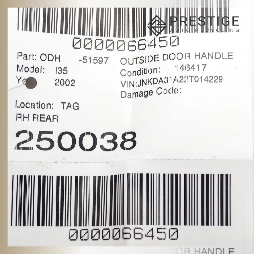 Manija de puerta exterior trasera derecha Infiniti I35 2002 82606-3Y176 OEM Foto 4 de 4