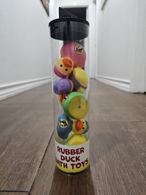 BUCEES RUBBER DUCK DUCKY PACK 5 BATH TOYS 2.5 INCHES