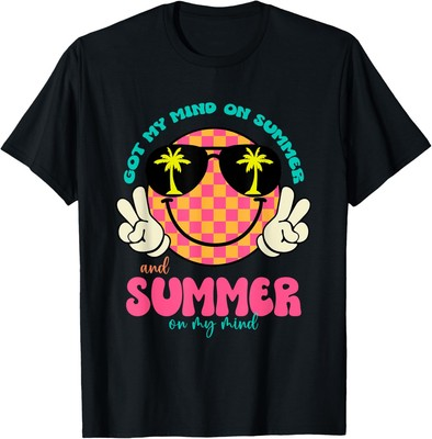 #ad #ad Happy Face Summer Vibes Got My Mind On Summer Unisex T Shirt $12.99