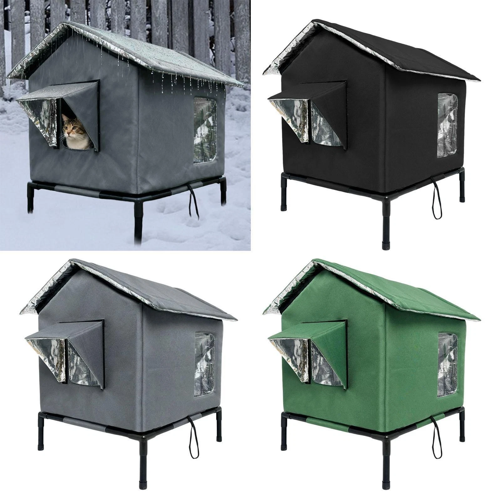 Outdoor Cat House Kitty House Pet Supplies Portable Protection Warm Elevated
