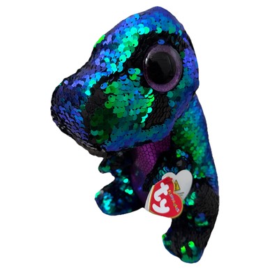 TY Flippables Sequin Plush - CRUNCH the Dinosaur (Regular Size - 6 inch) - MWMTs
