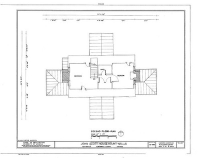 Second floor plan - John Scott House, Jackson Street, Scottsville, Albemarle