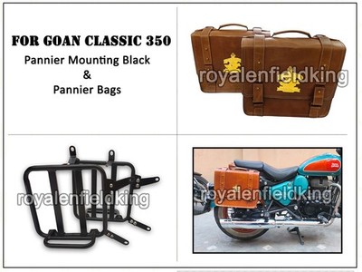 Für Royal Enfield Goan Classic 350 Leder-Seitentaschen Mit Montage D10