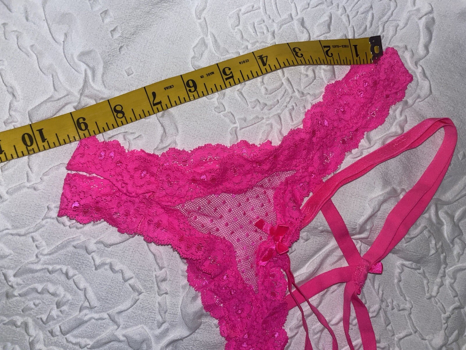 Seven 'Til Midnight Women's Strappy Bikini Sexy Lingerie PINK Panty Size S Open