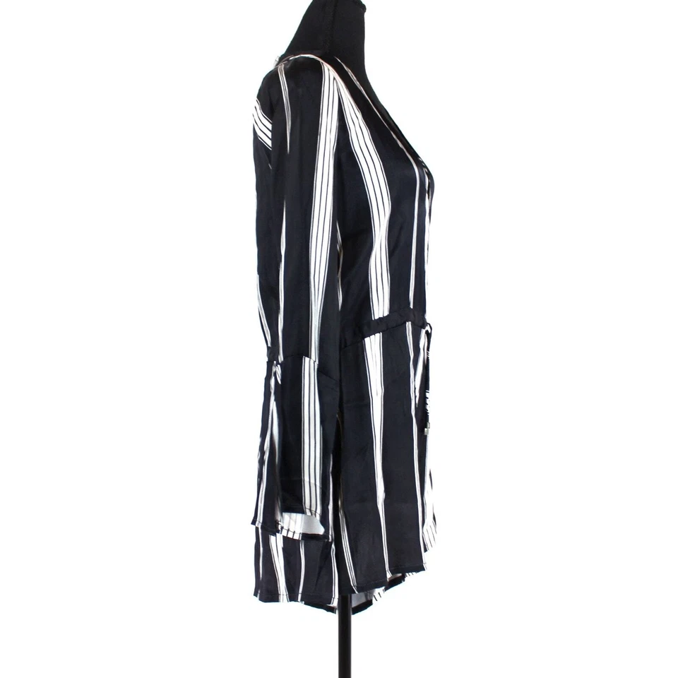 Faithfull The Brand Negro Blanco Rayas Joya Mameluco XS Manga Corta Largo Mono Foto 2 de 4