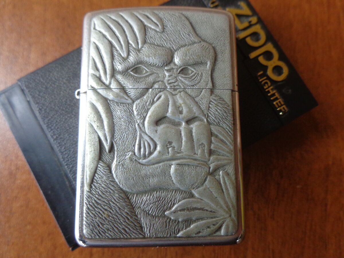 VTG VERY RARE 1995 LIMITED ZIPPO LIGHTER GORILLA BARRETT VTG VERY RARE 1995 LIMITED ZIPPO LIGHTER GORILLA BARRETT