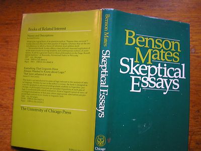 Sceptical Essays by Benson Mates (Hardback, 1981)