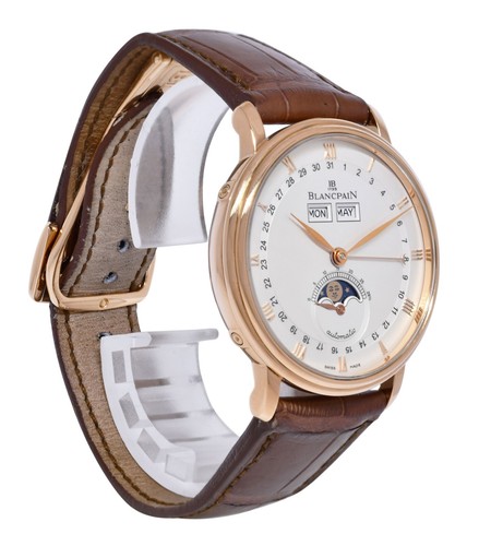 Reloj Blancpain Villeret Quantieme Completo Oro Rosa 18k 38mm B/P 6263-3642-55 - Imagen 7 de 11