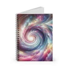Spiral Notebook Ruled Line Vortex of Pastel Colors Design 4, Gift, Birthday