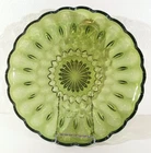 Vintage ANCHOR HOCKING FAIRFIELD GREEN SNACK PLATE Depression Glass 10"
