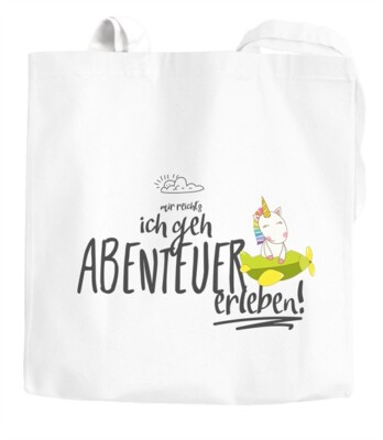 Jute bag unicorn unicorn I'm enough to go adventure shopping bag