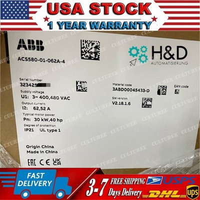 ACS580-01-062A-4 ABB Variable Frequency Drive 30KW Brand New Box!Spot Goods Zy