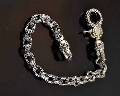 小物 vintage Wallet chain SILVER 925 Solid .925 Sterling Silver Biker Wallet chain and clasp Made in