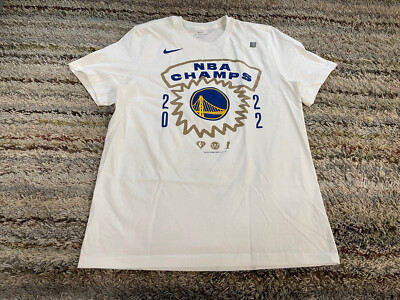 Nike 2022 NBA Finals Champs GSW Golden State Warriors Mens L White T-Shirt $29