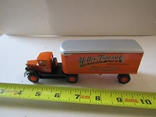 TOY METAL TRUCK DIECAST MARTOY MACK SEMI TRACTOR TRAILER SEMI YELLOW TRANSIT