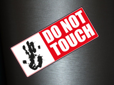 1 x Aufkleber Do Not Touch Red Edition Sticker Tuning Autoaufkleber Turbo Fun